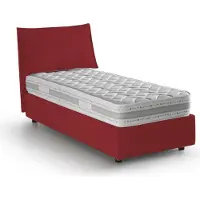 Talamo Italia Arzon - Lit Simple, Rouge, Matelas Inclus Fabriqué en Italie