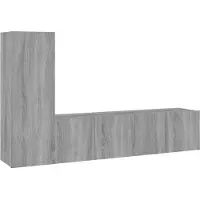 Syfax Ensemble de meubles TV 3 pcs Sonoma gris Bois d'ingénierie