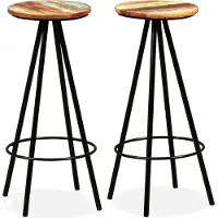 Prolenta Maison Exclusive - Lot de 2 tabourets de bar en bois ancien massif