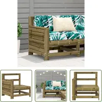 The Living Store Canapé de jardin avec accoudoirs 69x62x70,5 cm Bois de pin imprégné