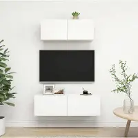 Prolenta Maison Exclusive - Ensemble de meubles TV 2 pcs Blanc Bois d'ingénierie