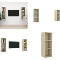 vidaXL Armoires TV murales 2 pcs. chêne Sonoma bois composite - Armoire TV - Armoire TV suspendue - Armoires TV suspendues