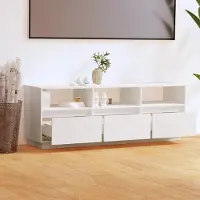 Prolenta Maison Exclusive - Meuble TV blanc 140x37x50 cm Bois massif Pin