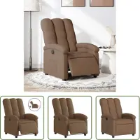 The Living Store Fauteuil relax électrique Marron Tissu