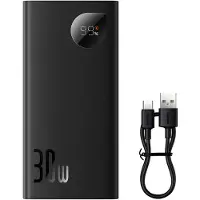 Baseus Adaman2 Powerbank avec affichage digital 10000Mah 30W 2 X Usb / 1X Usb Type C Overseas Edition Pd Qc Scp Noir (Ppad040101)