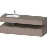 Duravit Collection One lavabo à encastrer avec meuble sous-vasque en console, 1600x550x600mm, niche en chêne terra, vasque à gauche, QA4795035430000
