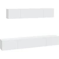Syfax Ensemble de meubles TV 4 pcs Blanc Bois d'ingénierie