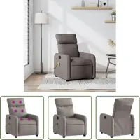 The Living Store Fauteuil de massage Taupe Tissu