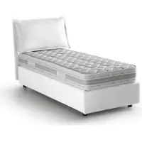 Talamo Italia Arzon - Lit Simple, Blanc Crème, Matelas Inclus Fabriqué en Italie