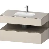 Duravit Collection One lavabo à encastrer avec meuble sous-vasque en console, 1000x550x600mm, niche chêne terra, QA4786035830000