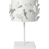 ARTI & MESTIERI Lampe Farfallosa 20X20X37,2 Cm Fer Perforé, Papillons Relief, Effet Lumineux Décoratif, E27, Italy Blanc