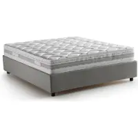 Dmora Arto - Lit à la française, gris, matelas inclus Italy