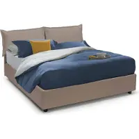 Dmora Arzillo - Lit à la française, gris tourterelle, matelas inclus Italy