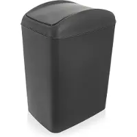 Orion | Poubelle 5 l - Gris foncé - Avec couvercle rabattable - Idéal pour la cuisine et la salle de bain
