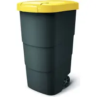 Prosperplast Wheeler 110L Poubelle avec roues et couvercle Poubelle grande capacité Poubelle universelle en plastique (jaune)