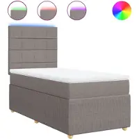 Syfax Sommier à lattes de lit avec matelas Taupe 90x200 cm Tissu