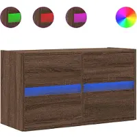 vidaXL Armoire TV murale avec éclairage LED brun aspect chêne 80x31x45cm