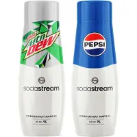 SodaStream Pepsi + Mountain Dew Kit de sirop pour limonade light, 2 pièces.