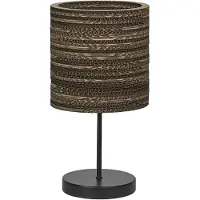 Ledvance Lampe de table Decor Cardboard Cylinder marron en carton ondulé, E27, 200 mm de diamètre, abat-jour en matériau recyclé, durable grâce à sa source lumineuse interchangeable, montage simple