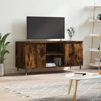 vidaXL Armoire TV chêne fumé 104x35x50 cm Bois composite - Armoire TV - Panneau TV - Tableau TV