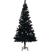 The Living Store Arbre de Noël artificiel avec support Noir 120 cm PVC