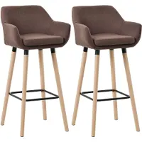 CLP lot de 2 tabourets de bar Grant en tissu, couleur:gris