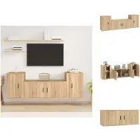 vidaXL Ensemble de 3 meubles TV Chêne Sonoma Matériau dérivé du bois - Meuble TV