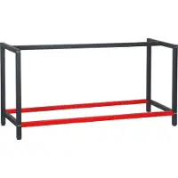 Wiltec Pied d’établi 175x57x81 cm Acier Anthracite Rouge Support Table de travail Emballage Atelier Dépôt