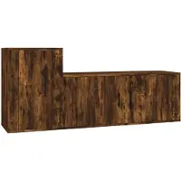 vidaXL Ensemble de 2 meubles TV en chêne fumé bois composite