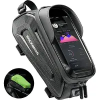 RockBros B68 Sacoche de vélo à cadre blindé avec pochette de téléphone et housse 1,7L - Noir