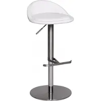 Wohnling Tabouret de bar Durable M1 acier inoxydable brossé blanc ; WL1.282