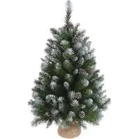Triumph tree Empress Arbre de Noël artificiel dans un sac en jute - H90 x Ø71 cm - Vert Frosted