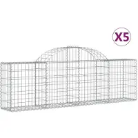 vidaXL Gabions avec arc surélevé 5 pcs. 200x30x60/80 cm Fer galvanisé