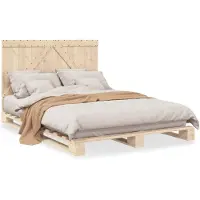 vidaXL Lit en bois massif avec tête de lit 140x200 cm pin
