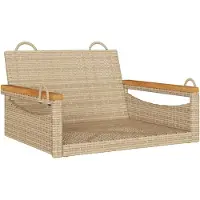 vidaXL Fauteuil suspendu Beige 63x62x40 cm Poly rotin
