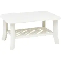 Syfax Table basse Blanc 90x60x46 cm Plastique