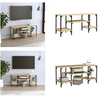 vidaXL Armoire TV Chêne Sonoma 102x35x45,5 cm Bois composite - Armoire TV - Meubles TV - Support TV