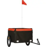 Syfax Remorque de vélo noir et orange 45 kg fer