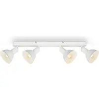 Briloner Plafonnier Spot vintage pivotant et orientable 4xE14 25W blanc