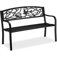 Relaxdays Banc de jardin 10030989_46 noir métal 127,0 cm