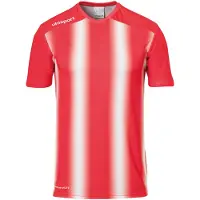 Uhlsport Stripe 2.0 Short Sleeve T-shirt Rouge 13-14 Years Garçon
