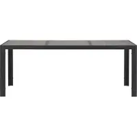 Ebuy24 Komma Table de jardin 195 x 90 cm, noir et gris.