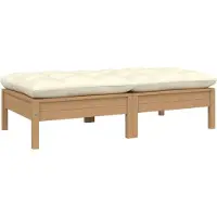 Prolenta Maison Exclusive - Canapé de jardin 2 places avec coussins crème, en pin massif