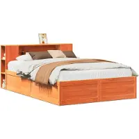 vidaXL Lit en bois massif sans matelas pin brun cireux 140x200 cm