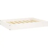 Syfax Lit pour chien Blanc 71,5x54x9 cm Bois de pin solide