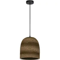 Ledvance Suspension Decor Cardboard Ball Bell marron en carton ondulé, E27, 260 mm de diamètre, abat-jour en matériau recyclé, durable grâce à la source lumineuse interchangeable, montage facile