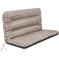 Hobbygarden Coussin de balançoire 150 cm - Coussin de banc de jardin & de balançoire, hydrofuge, résistant aux UV, tissu Oxford, carreau brun, confortable & facile d'entretien