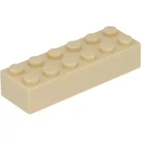 LEGO 2x6 brique 2456 - 100 pièces beige