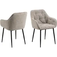 Ebuy24 Brooke chaise de salle à manger avec accoudoirs beige.