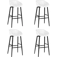 The Living Store Tabouret de bar 4 pcs. Blanc